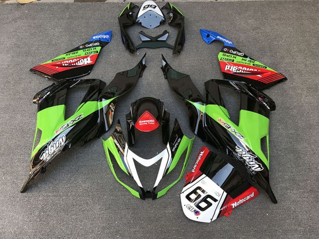 Carreras Estilo Verde 2013-2018 Kawasaki ZX6R Carenados Moto