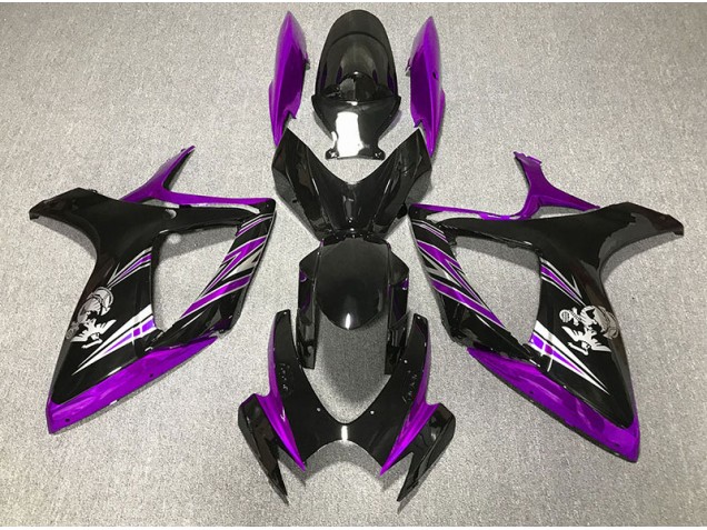 Diseño Morado Brillante & Negro 2006-2007 Suzuki GSXR 600-750 Carenados Moto