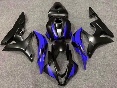 Diseño Negro Mate & Azul 2007-2008 Honda CBR600RR Carenados Moto