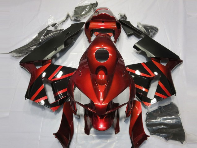 Diseño Rojo & Negro Brillante 2005-2006 Honda CBR600RR Carenados Moto