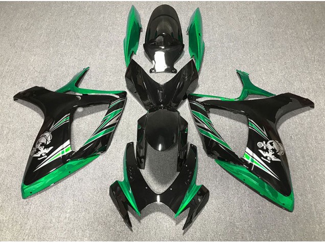 Diseño Verde Brillante & Negro 2006-2007 Suzuki GSXR 600-750 Carenados Moto