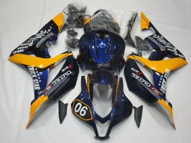 Especial Azul Profundo & Amarillo 2007-2008 Honda CBR600RR Carenados Moto