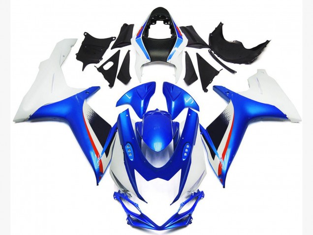 Estilo Azul Intenso & Blanco Brillante 2011-2024 Suzuki GSXR 600-750 Carenados Moto