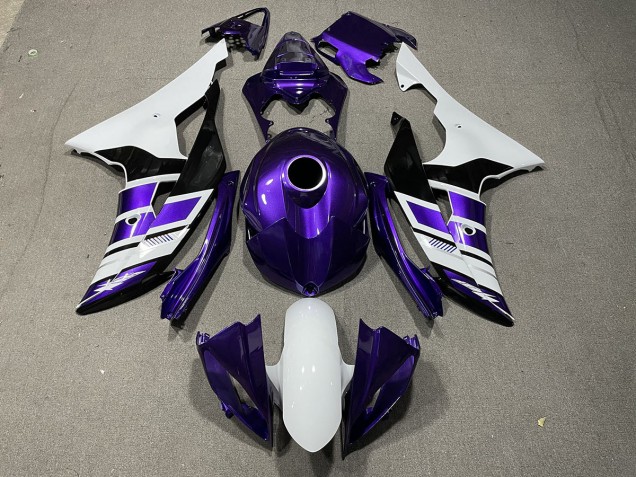 Estilo Morado Blanco & Negro OEM 2008-2016 Yamaha R6 Carenados Moto