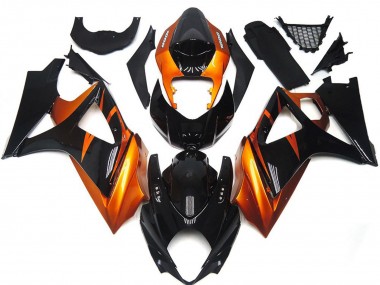 Estilo Naranja & Negro Brillante 2007-2008 Suzuki GSXR 1000 Carenados Moto