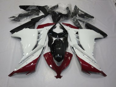 Granate & Blanco 2013-2018 Kawasaki Ninja 300 Carenados Moto