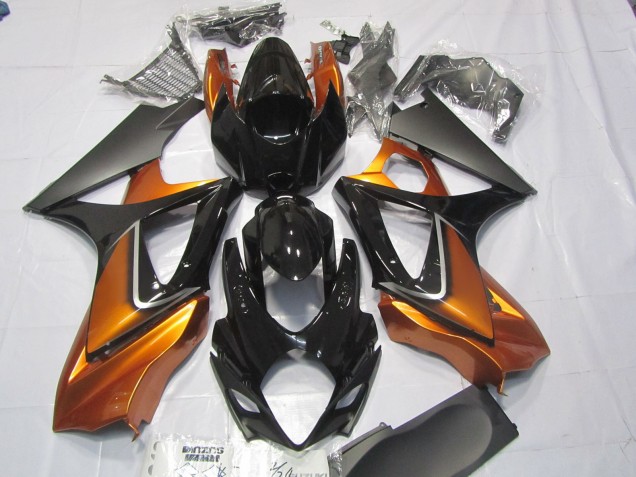 Naranja & Negro 2007-2008 Suzuki GSXR 1000 Carenados Moto