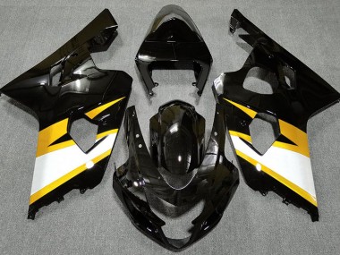 Negro Brillante & Amarillo 2004-2005 Suzuki GSXR 600-750 Carenados Moto