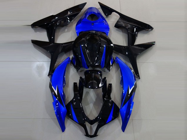 Negro Brillante & Azul 2007-2008 Honda CBR600RR Carenados Moto