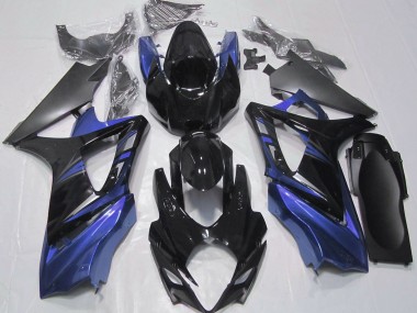 Negro Brillante & Azul 2007-2008 Suzuki GSXR 1000 Carenados Moto