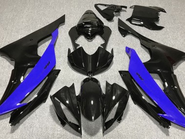 Negro Brillante & Azul 2008-2016 Yamaha R6 Carenados Moto