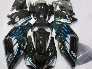 Negro Brillante & Azul Claro 2012-2021 Kawasaki ZX14R Carenados Moto