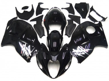 Negro Brillante Con Calcomanías Plateadas 1997-2007 Suzuki GSXR 1300 Carenados Moto