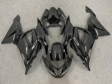 Negro Brillante Liso 2013-2018 Kawasaki ZX6R Carenados Moto