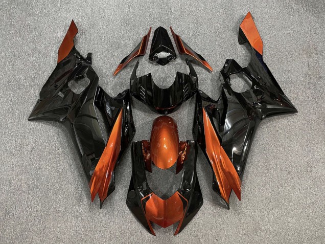 Negro Brillante & Naranja Quemado 2017-2021 Yamaha R6 Carenados Moto