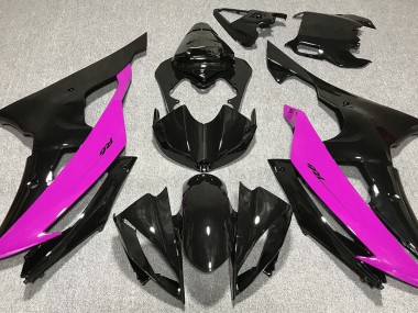 Negro Brillante & Rosa 2008-2016 Yamaha R6 Carenados Moto