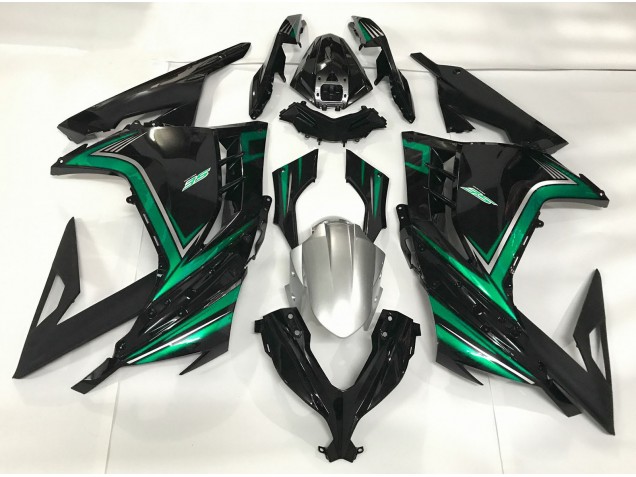 Negro Brillante & Verde Esmeralda 2013-2018 Kawasaki Ninja 300 Carenados Moto