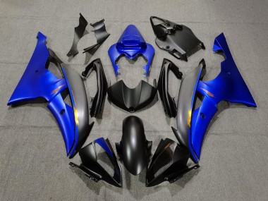 Negro Mate & Azul 2008-2016 Yamaha R6 Carenados Moto