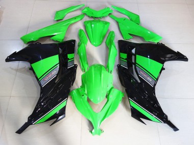 Negro & Verde Brillante 2013-2018 Kawasaki Ninja 300 Carenados Moto