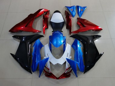 Personalizado Rojo Negro & Azul 2011-2024 Suzuki GSXR 600-750 Carenados Moto