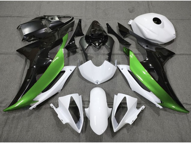 Personalizado Verde Blanco & Negro 2008-2016 Yamaha R6 Carenados Moto