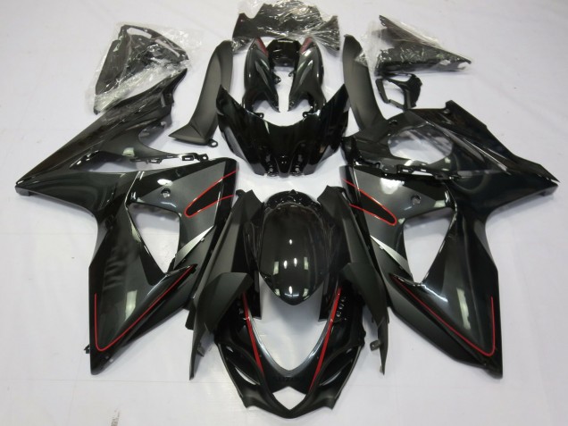 Plata Negro & Rojo 2009-2016 Suzuki GSXR 1000 Carenados Moto