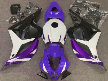 Púrpura Brillo Blanco & Violeta 2009-2012 Honda CBR600RR Carenados Moto