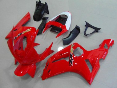 Rojo & Blanco 2003-2004 Kawasaki ZX6R Carenados Moto