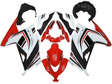 Rojo Blanco & Negro Brillo 2013-2018 Kawasaki Ninja 300 Carenados Moto