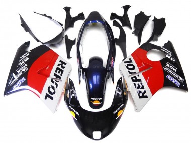 Rojo Blanco & Negro Repsol 1996-2007 Honda CBR1100XX Carenados Moto