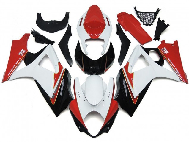 Rojo & Blanco Personalizados Con Negro 2007-2008 Suzuki GSXR 1000 Carenados Moto