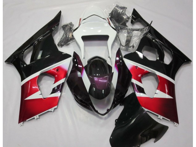 Rojo Brillante & Blanco 2003-2004 Suzuki GSXR 1000 Carenados Moto