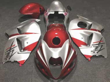 Rojo Brillante & Plata 1997-2007 Suzuki GSXR 1300 Carenados Moto