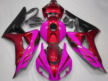 Rojo Brillante & Rosa 2006-2007 Honda CBR1000RR Carenados Moto