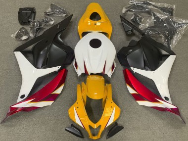 Rojo Brillo Blanco & Amarillo 2009-2012 Honda CBR600RR Carenados Moto