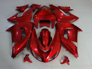 Rojo Brillo Profundo 2006-2007 Kawasaki ZX10R Carenados Moto