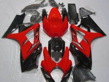 Rojo Lava & Negro 2007-2008 Suzuki GSXR 1000 Carenados Moto