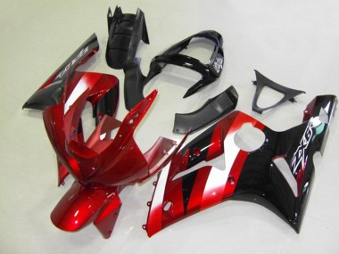 Rojo & Negro 2003-2004 Kawasaki ZX6R Carenados Moto