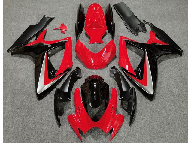 Rojo Negro Estilo OEM 2006-2007 Suzuki GSXR 600-750 Carenados Moto