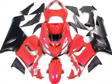 Rojo & Negro Mate 2005-2006 Kawasaki ZX6R Carenados Moto