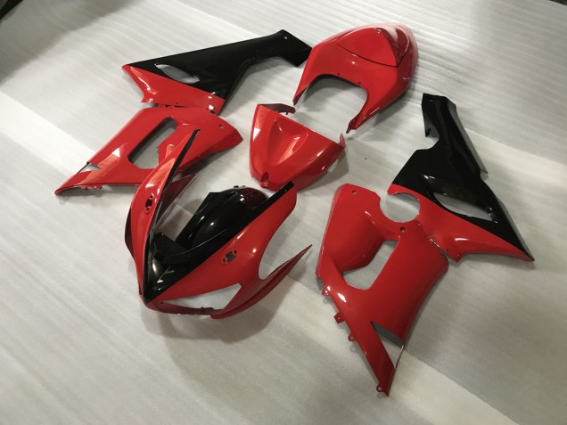 Rojo & Negro Personalizados 2005-2006 Kawasaki ZX6R Carenados Moto