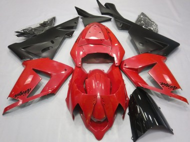 Rojo Perla & Negro 2004-2005 Kawasaki ZX10R Carenados Moto