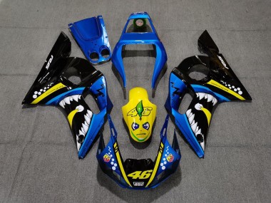 Tiburón Azul & Amarillo 1998-2002 Yamaha R6 Carenados Moto