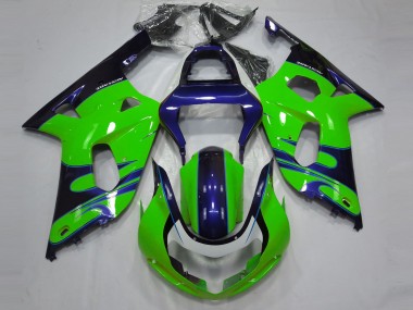 Verde Brillante & Azul 2001-2003 Suzuki GSXR 600-750 Carenados Moto