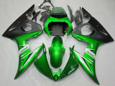 Verde Brillante & Blanco 2005 Yamaha R6 Carenados Moto