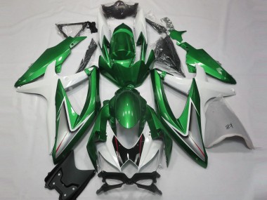 Verde Brillante & Blanco 2008-2010 Suzuki GSXR 600-750 Carenados Moto