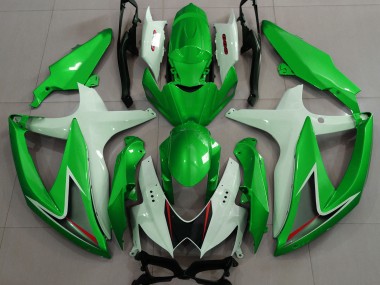 Verde Brillante & Blanco 2008-2010 Suzuki GSXR 600-750 Carenados Moto