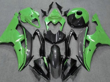 Verde Brillante & Fibra De Carbono 2008-2016 Yamaha R6 Carenados Moto