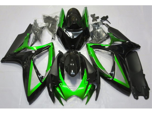 Verde Brillante & Negro 2006-2007 Suzuki GSXR 600-750 Carenados Moto