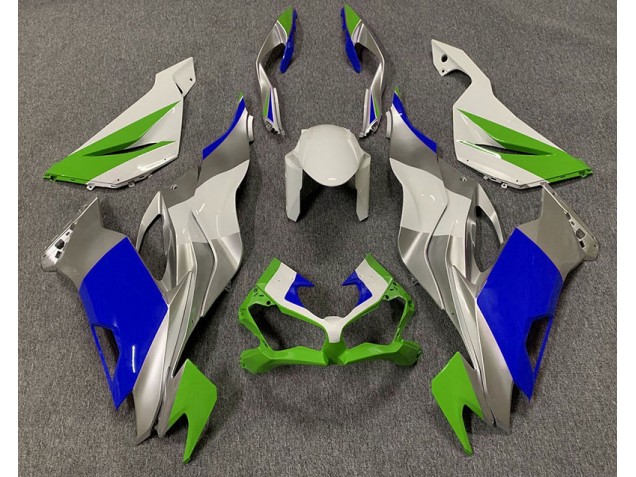 Verde Brillo Azul & Plata 2019-2023 Kawasaki ZX6R Carenados Moto